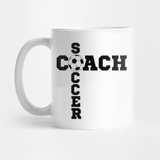 Black and White Soccer Coach Mug